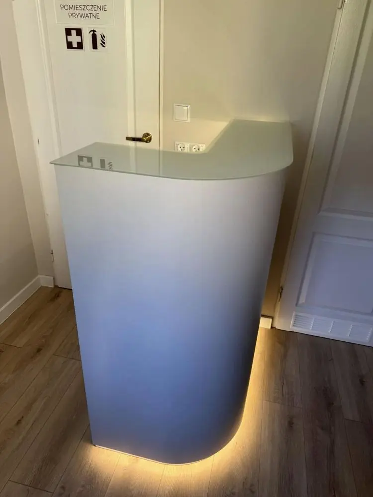 Illuminated reception desk