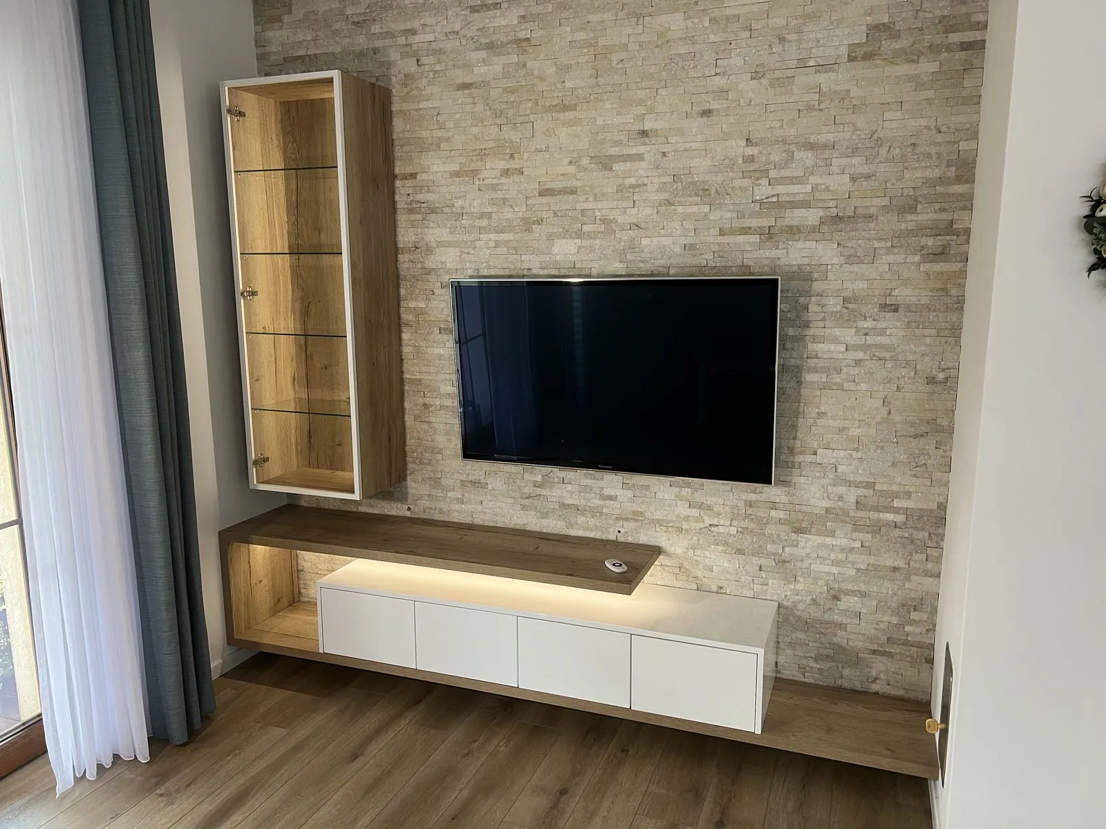 TV wall with display cabinet